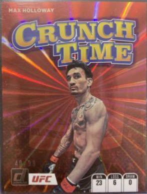 Max Holloway 2022 Panini Donruss UFC Crunch Time #16 Purple Laser