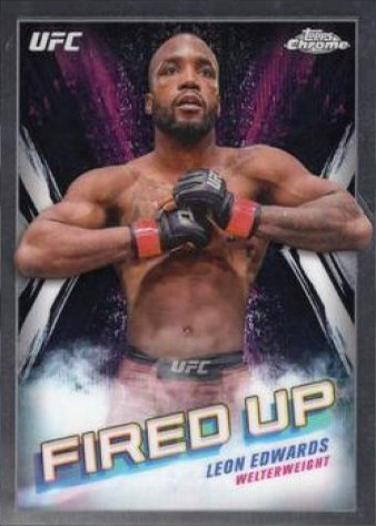 Leon Edwards 2024 Topps Chrome UFC Fired Up #FDP-13 Black Refractor