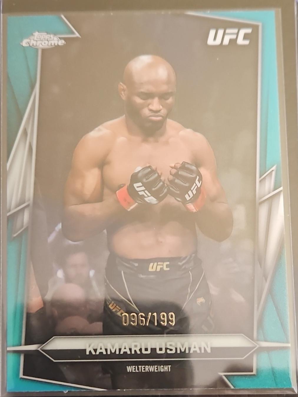 Kamaru Usman 2026 Topps Chrome UFC Base #27 Aqua Refractor