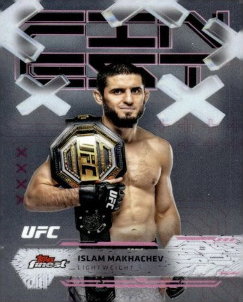Islam Makhachev 2025 Topps Finest UFC Base Common #82 Black Refractor