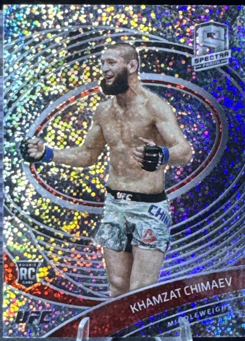 Khamzat Chimaev 2021 Panini Chronicles UFC Base Spectra #293 White Sparkle