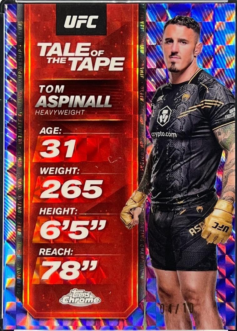 Tom Aspinall 2025 Topps Chrome UFC Tale of the Tape #TTT-30 Geometric Purple Refractor