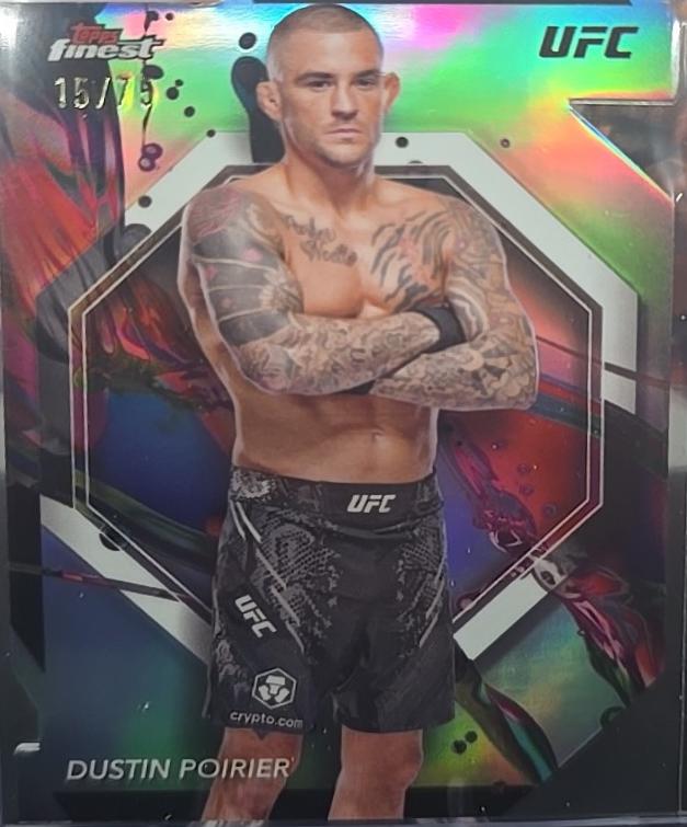 Dustin Poirier 2024 Topps Finest UFC Base Common #98 Die-Cut Refractor
