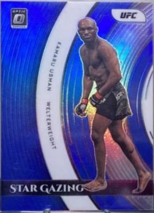 Kamaru Usman 2022 Panini Donruss Optic UFC Star Gazing #7 Blue