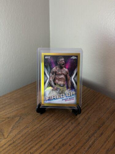 Gilbert Burns 2024 Topps Chrome UFC Fired Up #FDP-14 Gold Refractor