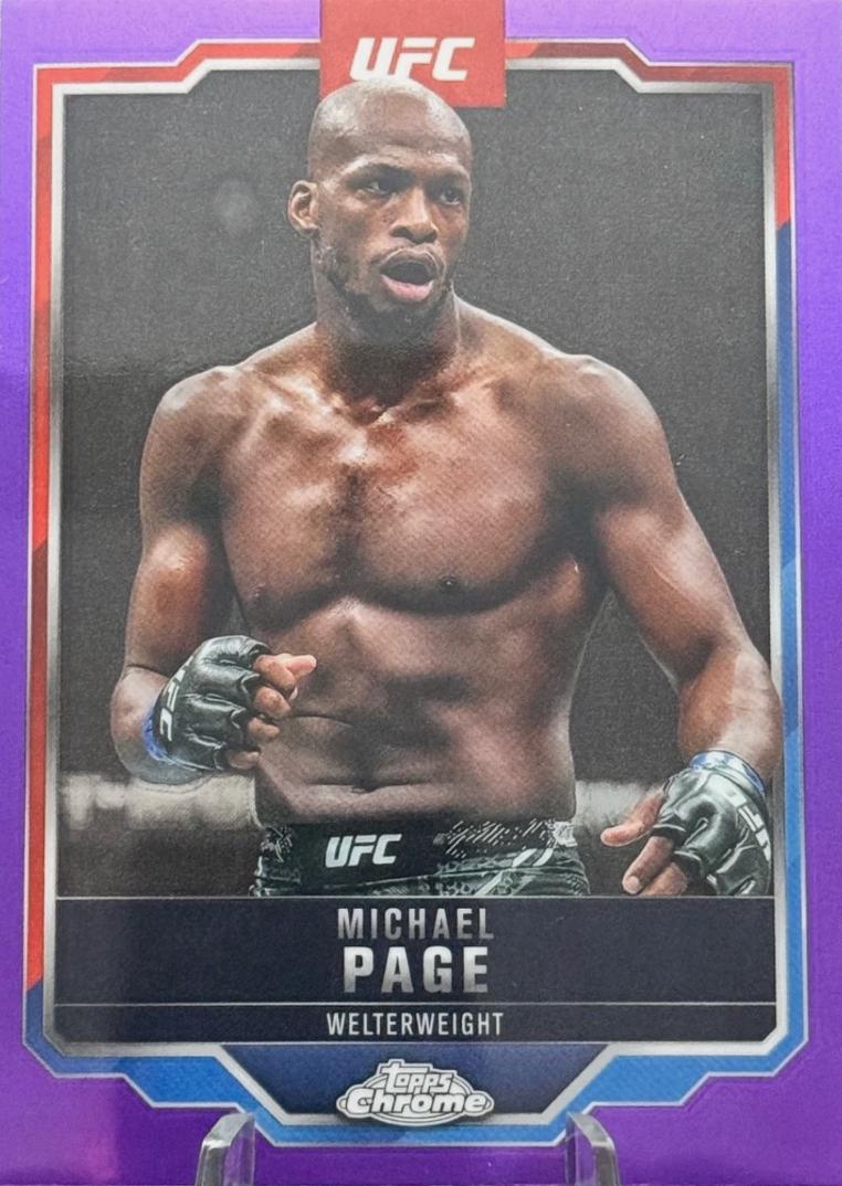 Michael Page 2025 Topps Chrome UFC Base #167 Purple Refractor
