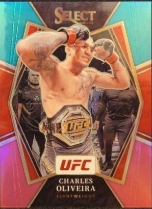 Charles Oliveira 2022 Panini Select UFC Premier Level #141 Teal and Pink