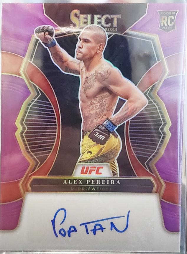 Alex Pereira 2023 Panini Select UFC Rookie Signatures #19 Purple