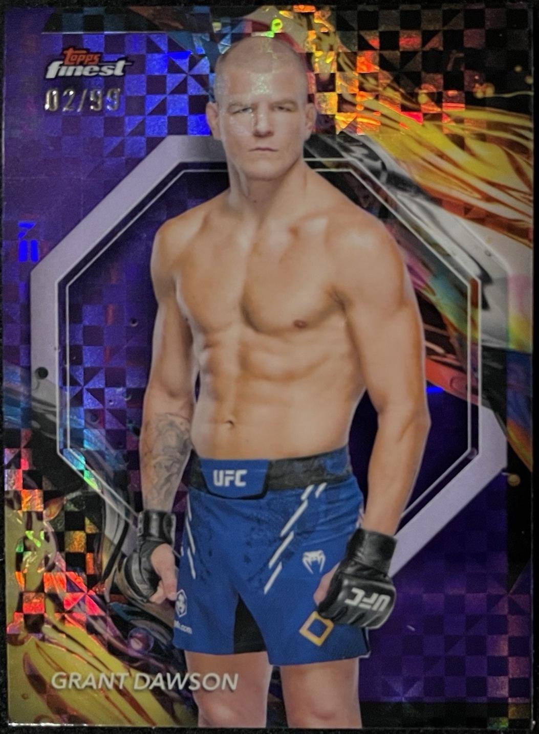 Grant Dawson 2024 Topps Finest UFC Base Uncommon #118 Purple Checkerboard Refractor