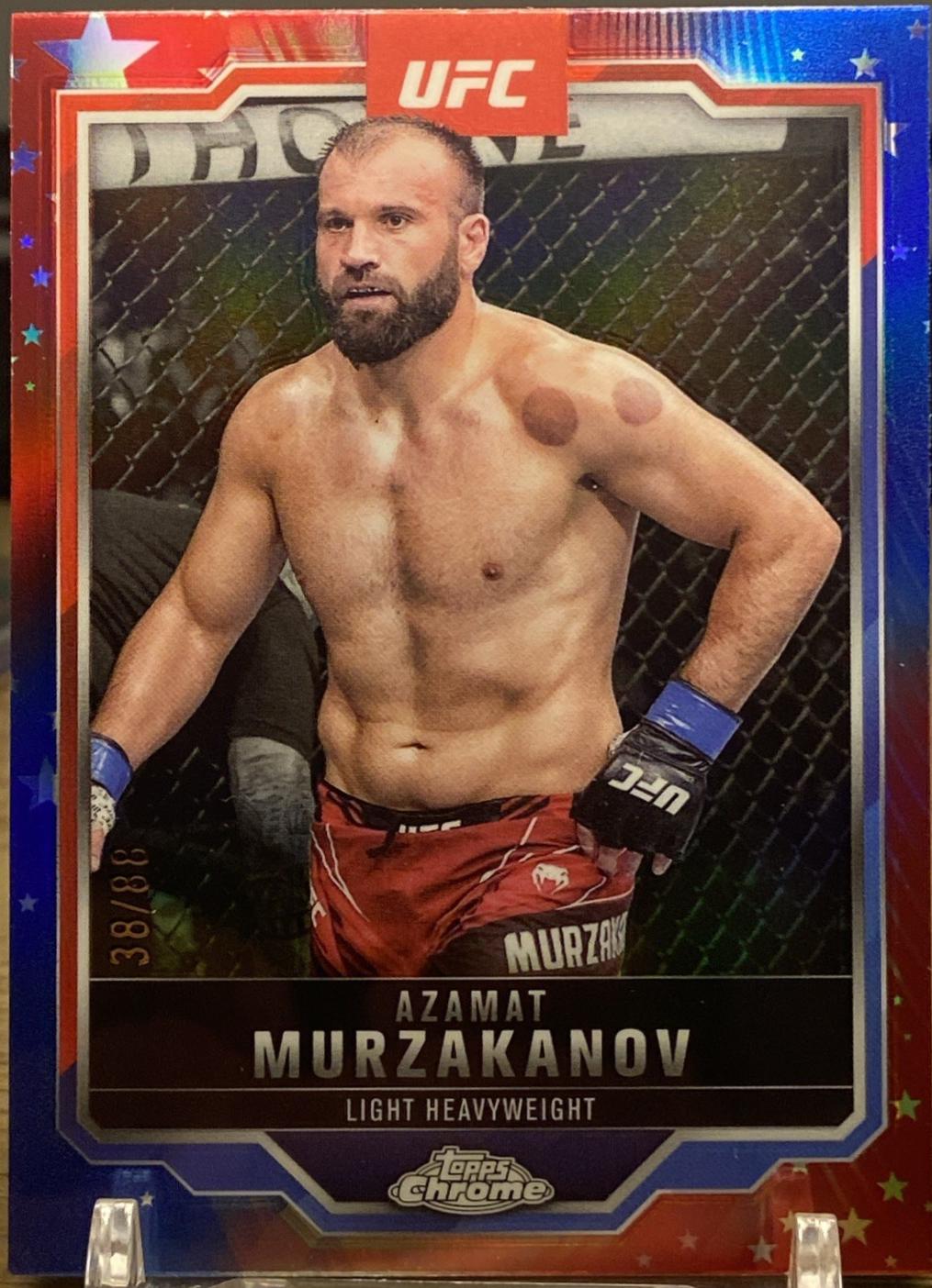 Azamat Murzakanov 2025 Topps Chrome UFC Base #168 Red White Blue Refractor