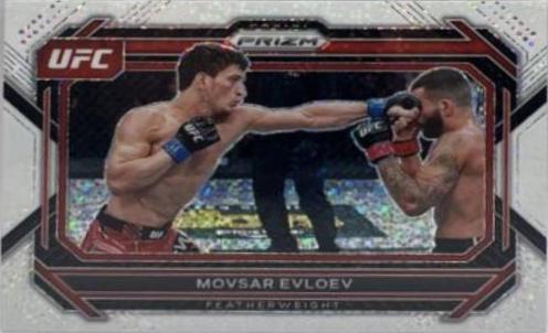 Movsar Evloev 2023 Panini Prizm UFC Base #29 White Sparkle
