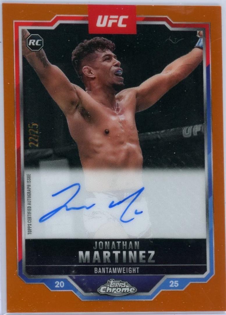 Jonathan Martinez 2025 Topps Chrome UFC Chrome Rookie Autographs #CRA-JM Orange Refractor