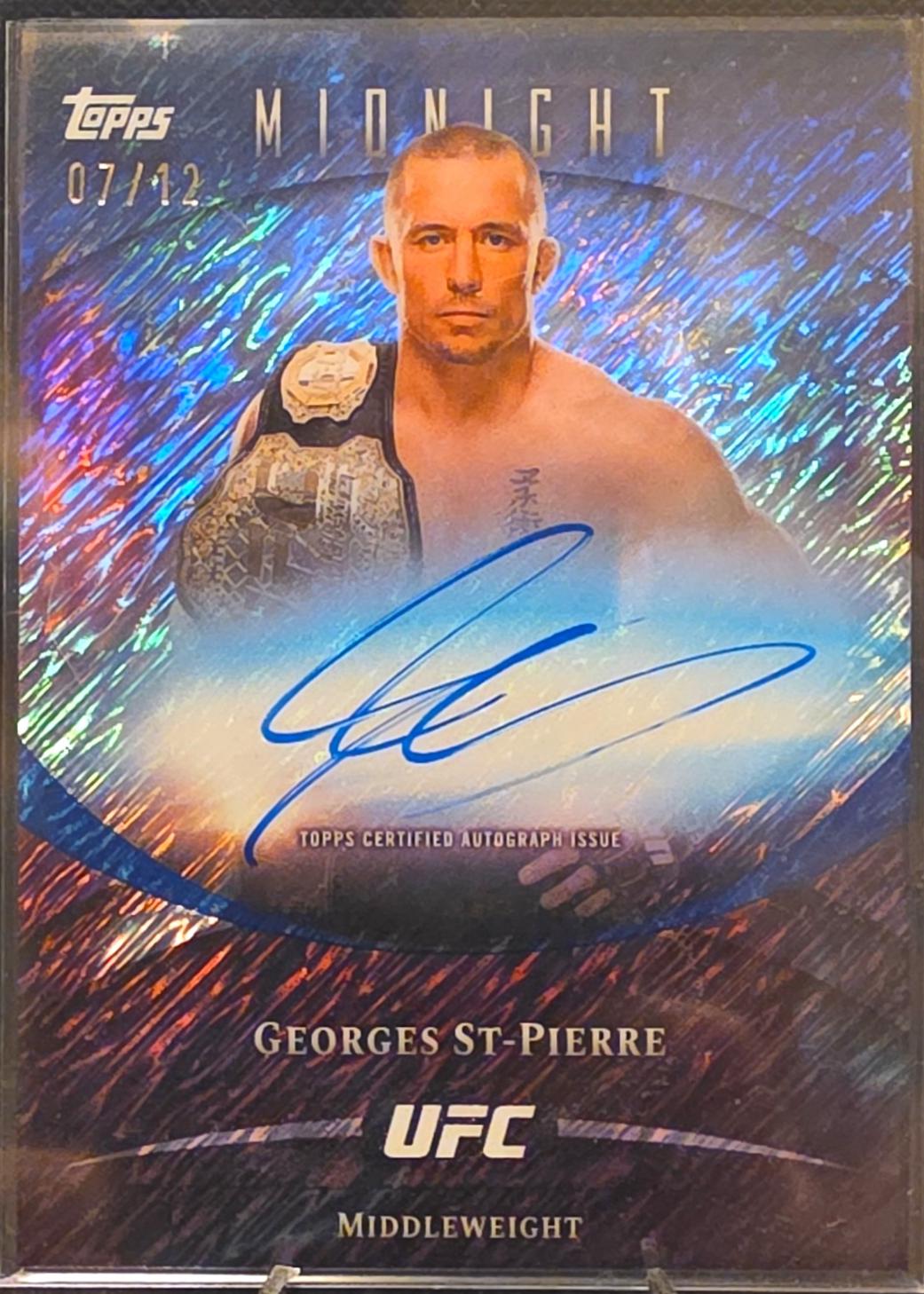 Georges St-Pierre 2026 Topps Midnight UFC Base Autographs #BAV-GS Midnight