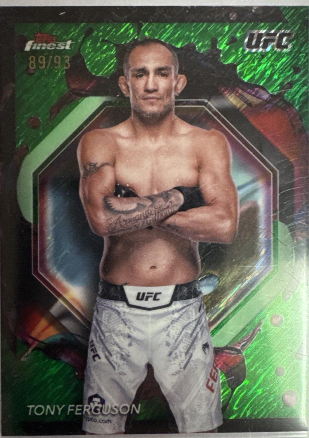 Tony Ferguson 2024 Topps Finest UFC Base Rare #216 Green Shimmer Refractor