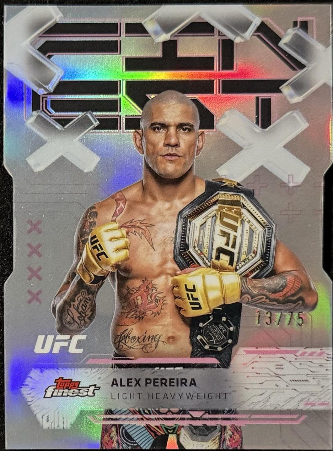 Alex Pereira 2025 Topps Finest UFC Base Common #80 Die-Cut Refractor