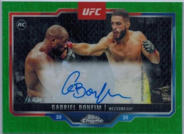 Gabriel Bonfim 2025 Topps Chrome UFC Chrome Rookie Autographs #CRA-GB Green Refractor