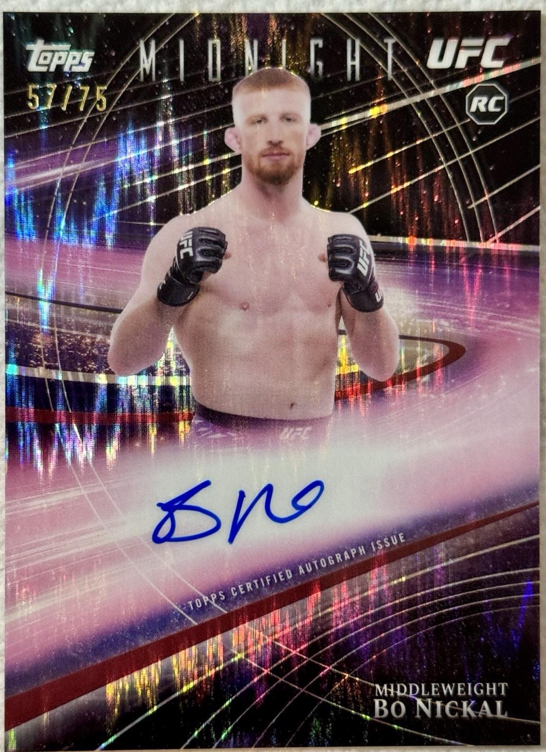 Bo Nickal 2026 Topps Midnight UFC Horizon Signatures #HZS-BN Dusk