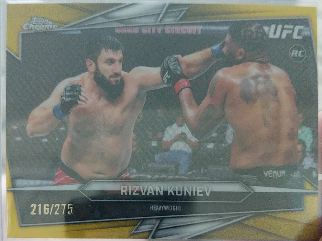 Rizvan Kuniev 2026 Topps Chrome UFC Base #164 Yellow Refractor