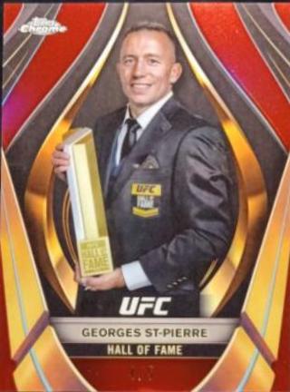 Georges St-Pierre 2024 Topps Chrome UFC Base #68 Red Refractor
