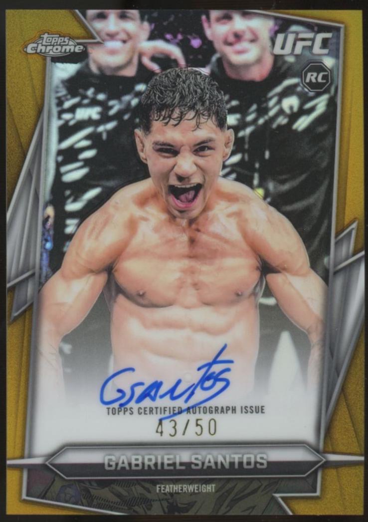 Gabriel Santos 2026 Topps Chrome UFC Base Autographs #BAV-GS Gold Refractor
