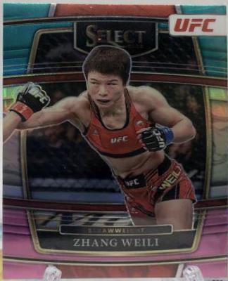 Zhang Weili 2022 Panini Select UFC Concourse #9 Teal and Pink