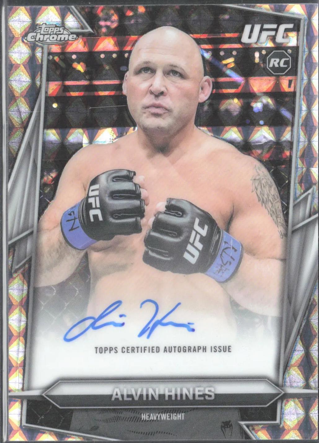 Alvin Hines 2026 Topps Chrome UFC Base Autographs #BAV-AV Geometric Refractor