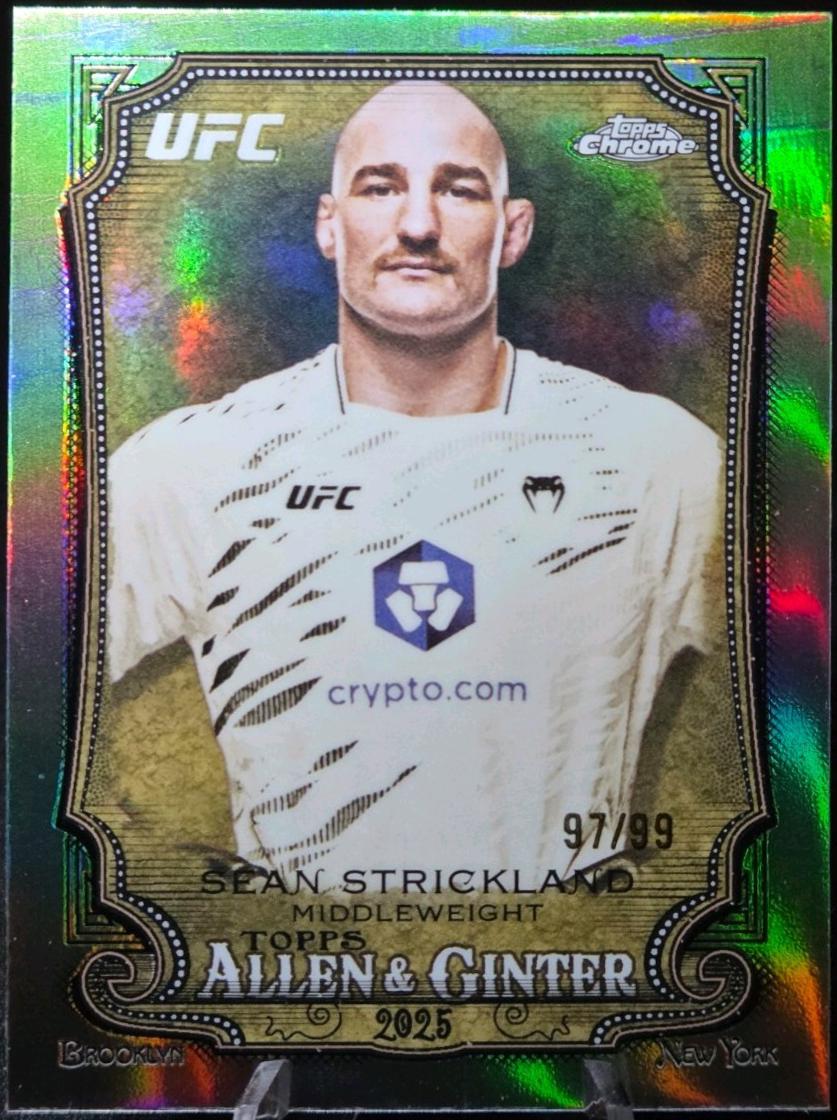 Sean Strickland 2026 Topps Chrome UFC Allen & Ginter #AG-4 Green Refractor
