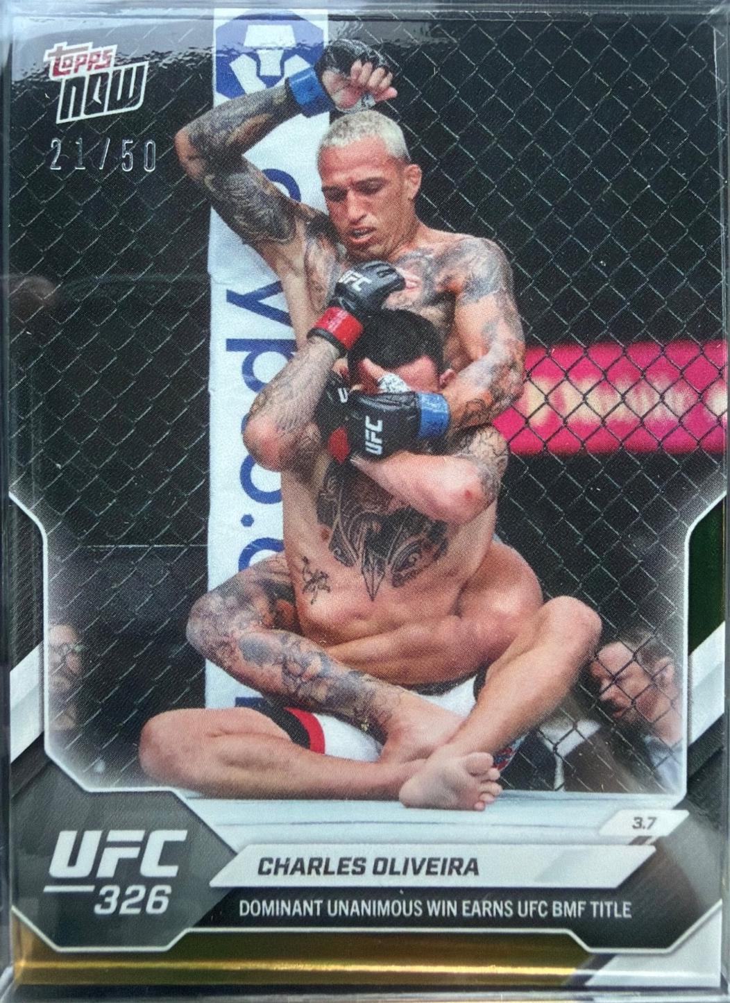 Charles Oliveira Topps Now UFC Base #8 Gold Foil
