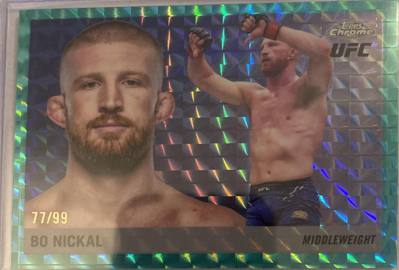 Bo Nickal 2025 Topps Chrome UFC 1955 Topps #55T-25 Geometric Purple Refractor