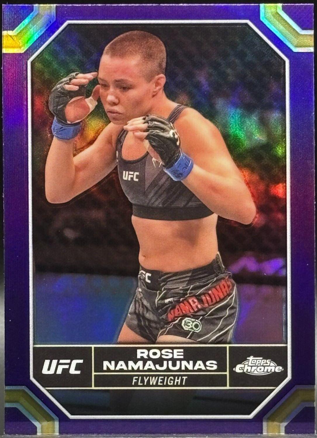 Rose Namajunas 2024 Topps Chrome UFC Base #169 Purple Refractor