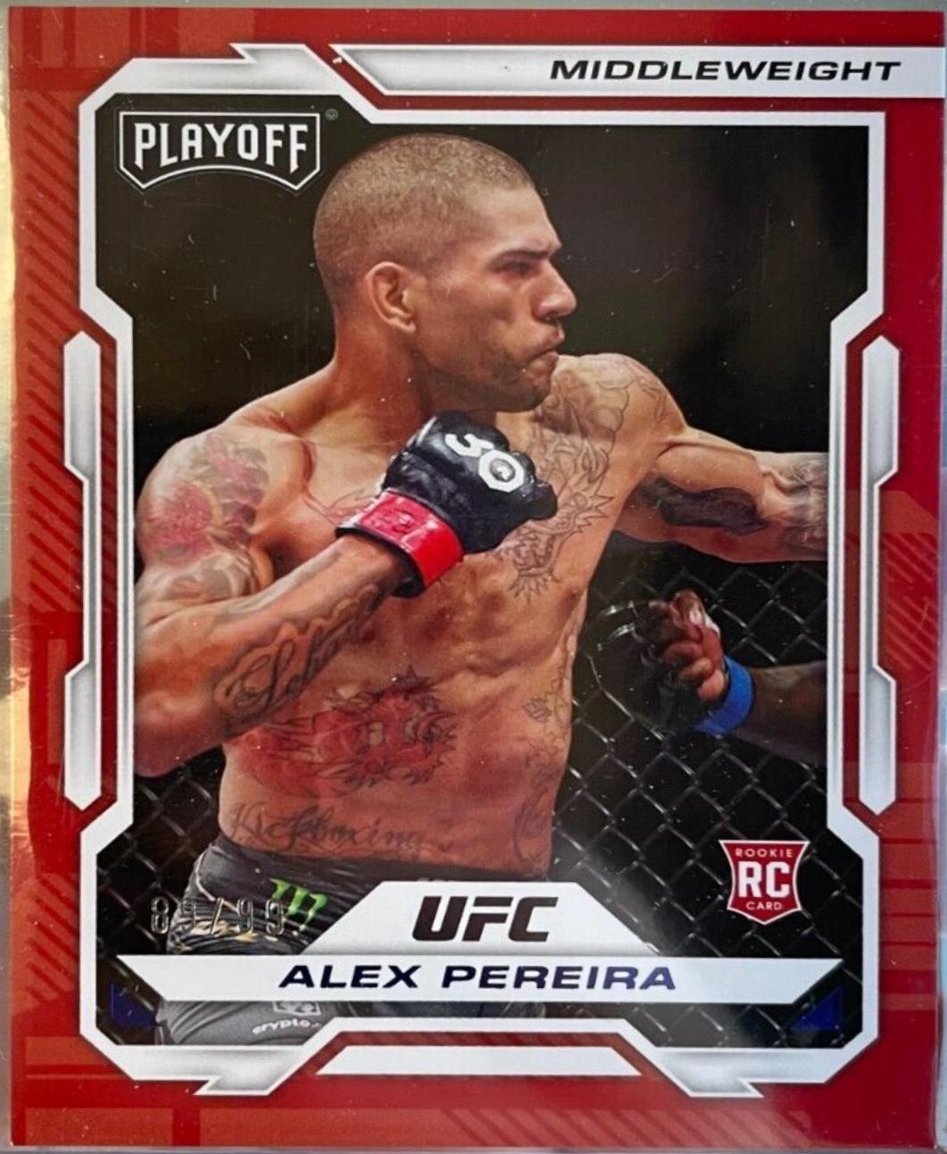 Alex Pereira 2023 Panini Chronicles UFC Base Playoff #165 Blue