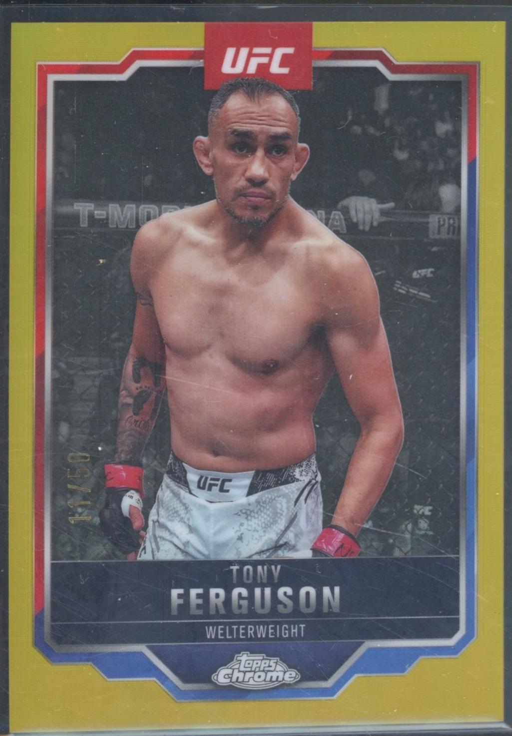 Tony Ferguson 2025 Topps Chrome UFC Base #171 Gold Refractor
