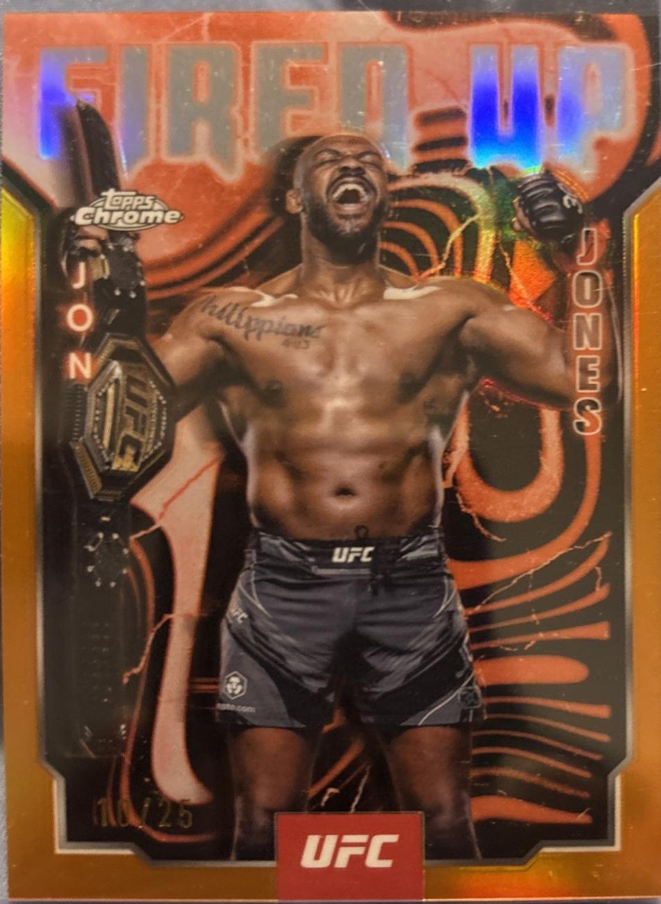 Jon Jones 2025 Topps Chrome UFC Fired Up #FUP-17 Orange