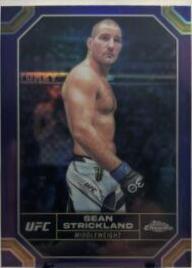 Sean Strickland 2024 Topps Chrome UFC Base #174 Purple Refractor