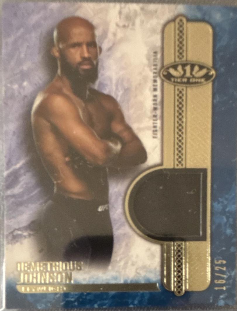 Demetrious Johnson 2017 Topps UFC Knockout Tier One Relics #T1R-DJ Blue