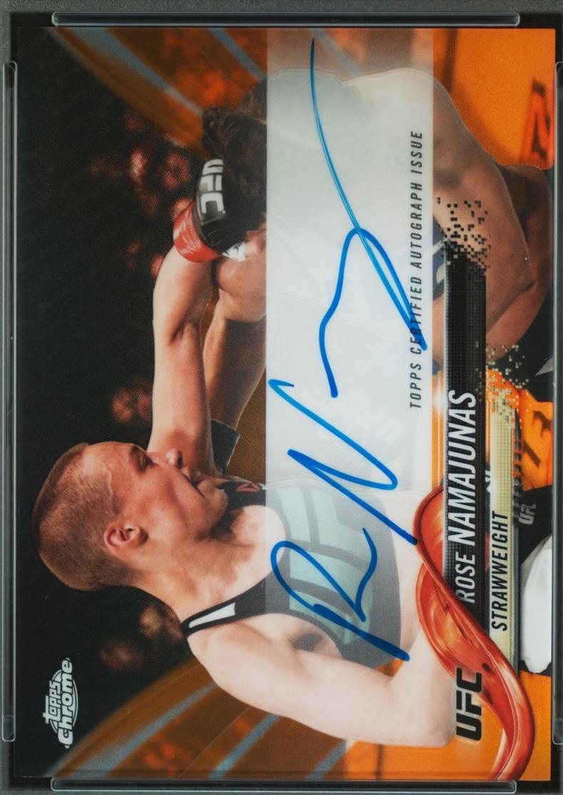 Rose Namajunas 2018 Topps Chrome UFC Fighter Autographs #FA-RN Orange