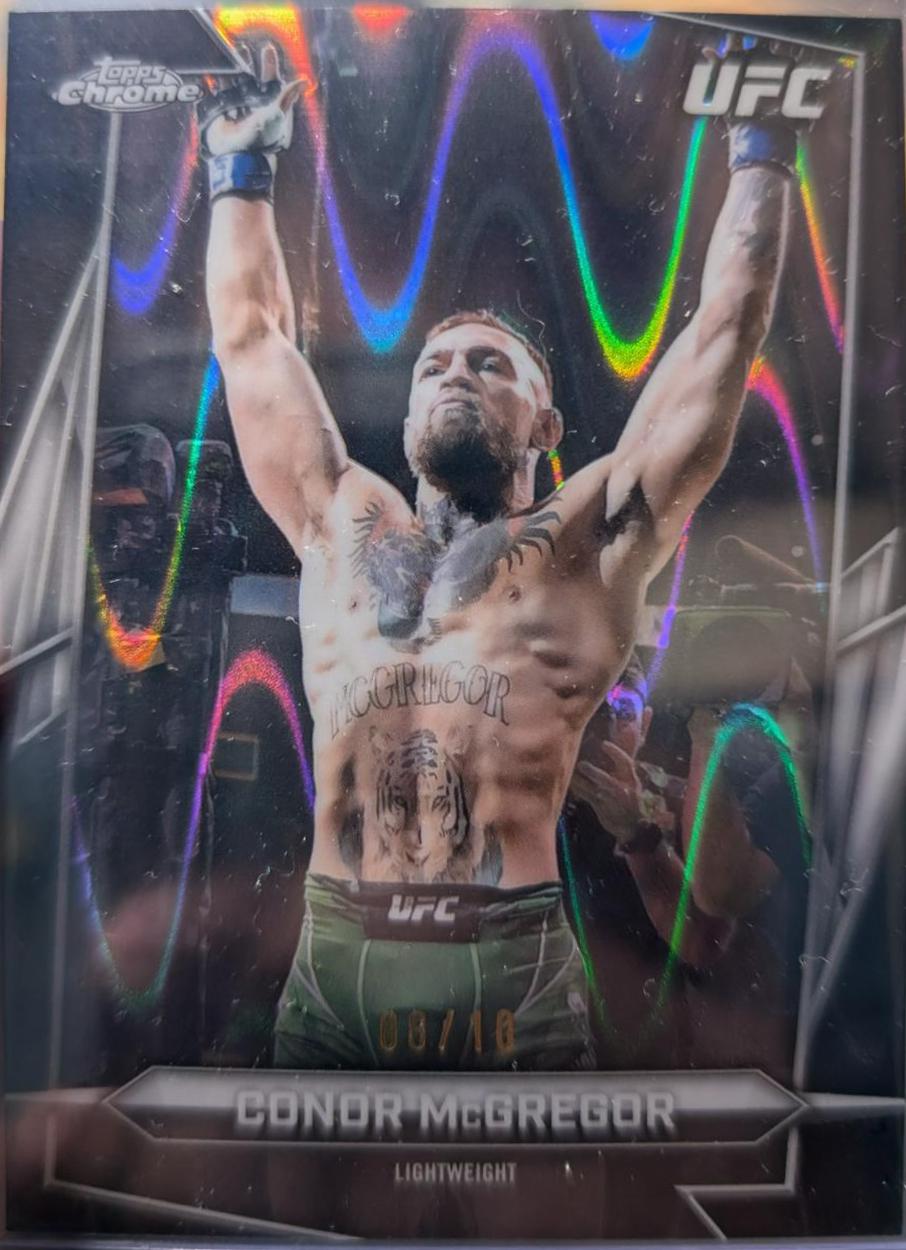 Conor McGregor 2026 Topps Chrome UFC Base #5 Black Ray Wave Refractor