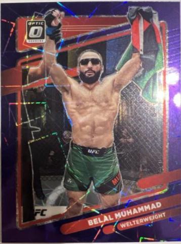 Belal Muhammad 2022 Panini Donruss Optic UFC Base #59 Purple Velocity