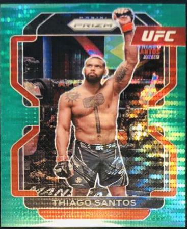 Thiago Santos 2022 Panini Prizm UFC Base #124 Green Pulsar