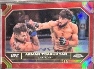Arman Tsarukyan 2024 Topps Chrome UFC Base #20 Red Refractor