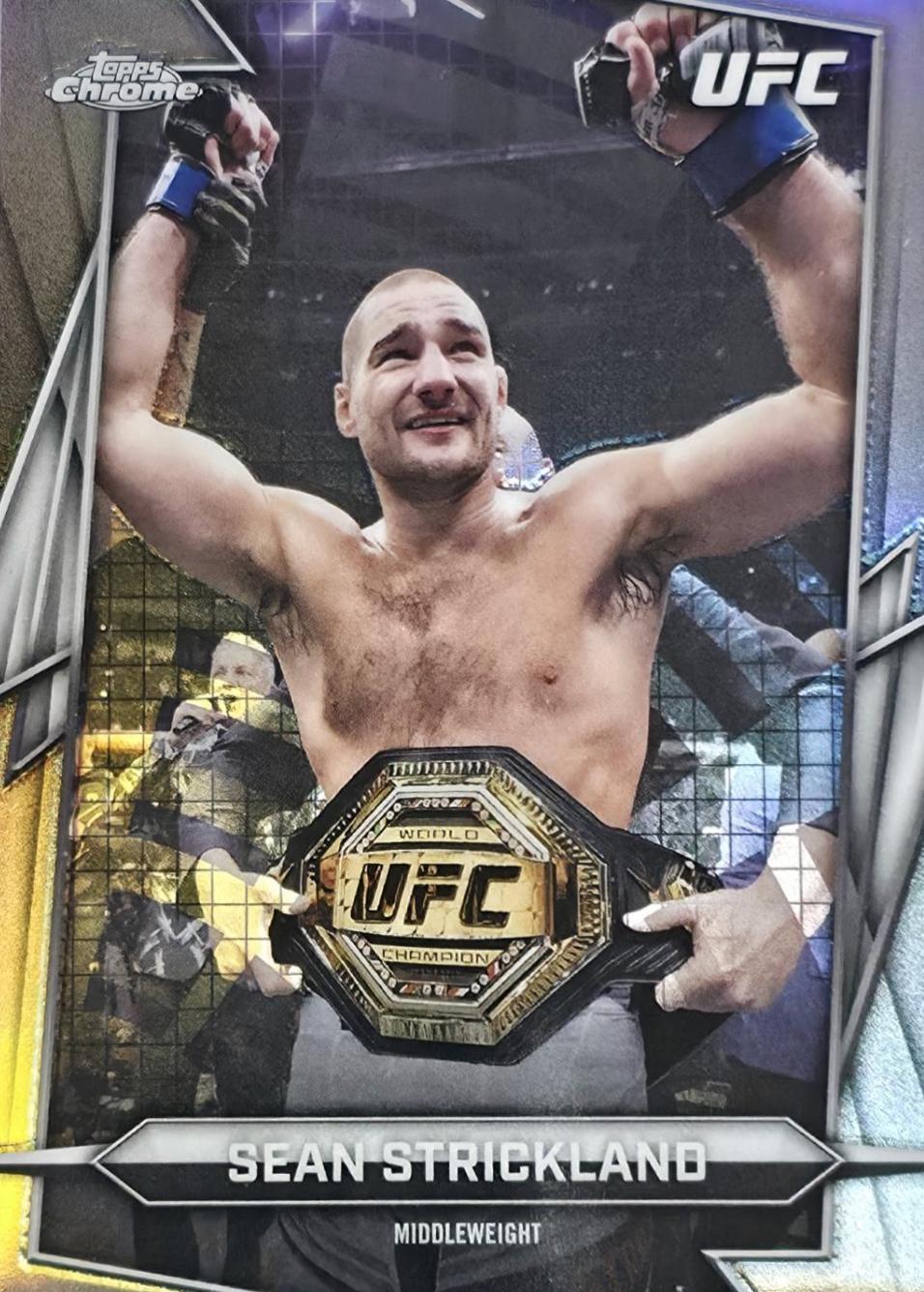 Sean Strickland 2026 Topps Chrome UFC Base #2 Refractor
