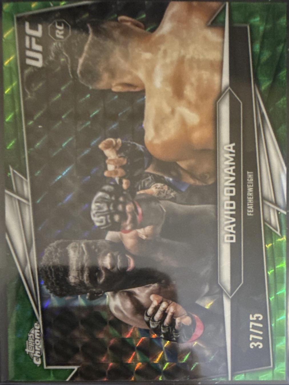 David Onama 2026 Topps Chrome UFC Base #148 Green Geometric Refractor