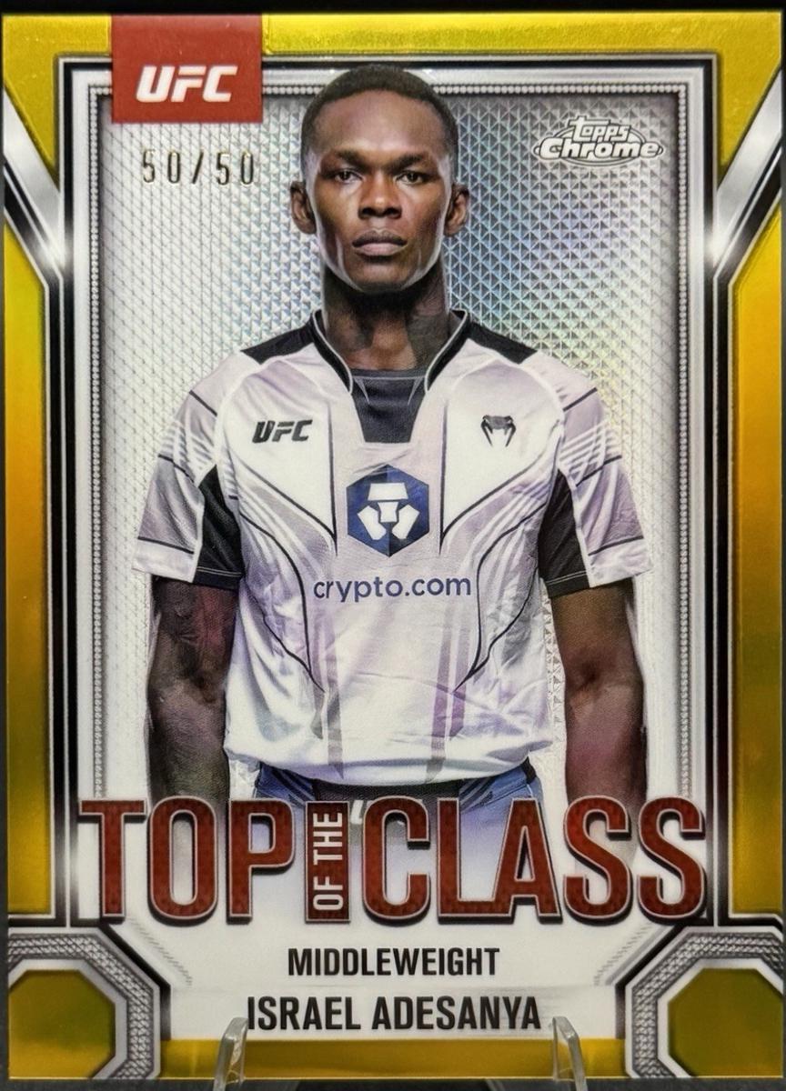 Israel Adesanya 2025 Topps Chrome UFC Top of the Class #TTC-11 Gold Refractor