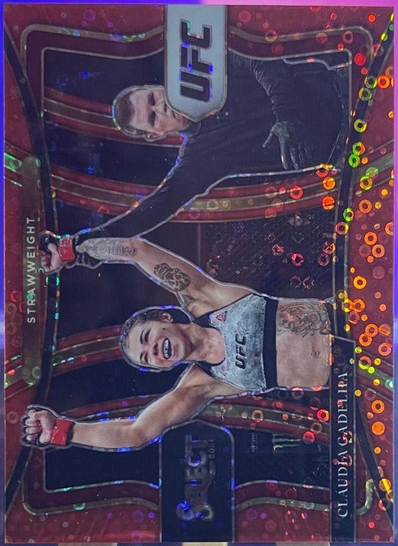 Claudia Gadelha 2021 Panini Select UFC Premier Level #193 Red Disco