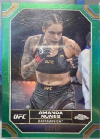 Amanda Nunes 2024 Topps Chrome UFC Base #15 Green Refractor