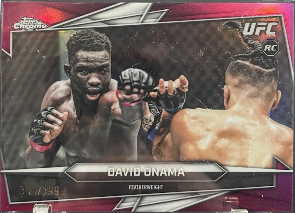David Onama 2026 Topps Chrome UFC Base #148 Magenta Refractor
