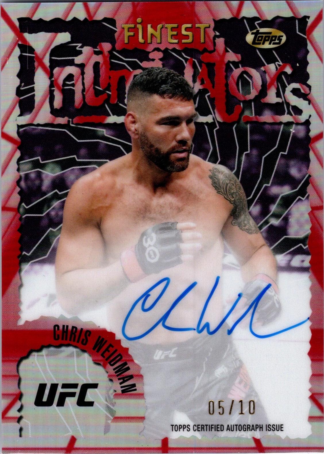 Chris Weidman 2024 Topps Finest UFC Intimidators Autographs #IA-CWN Red Black Vapor Refractor