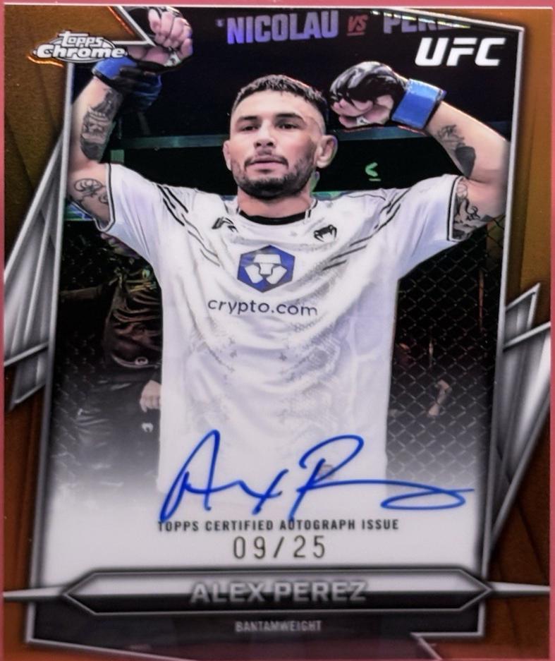 Alex Perez 2026 Topps Chrome UFC Base Autographs #BAV-AZ Orange Refractor