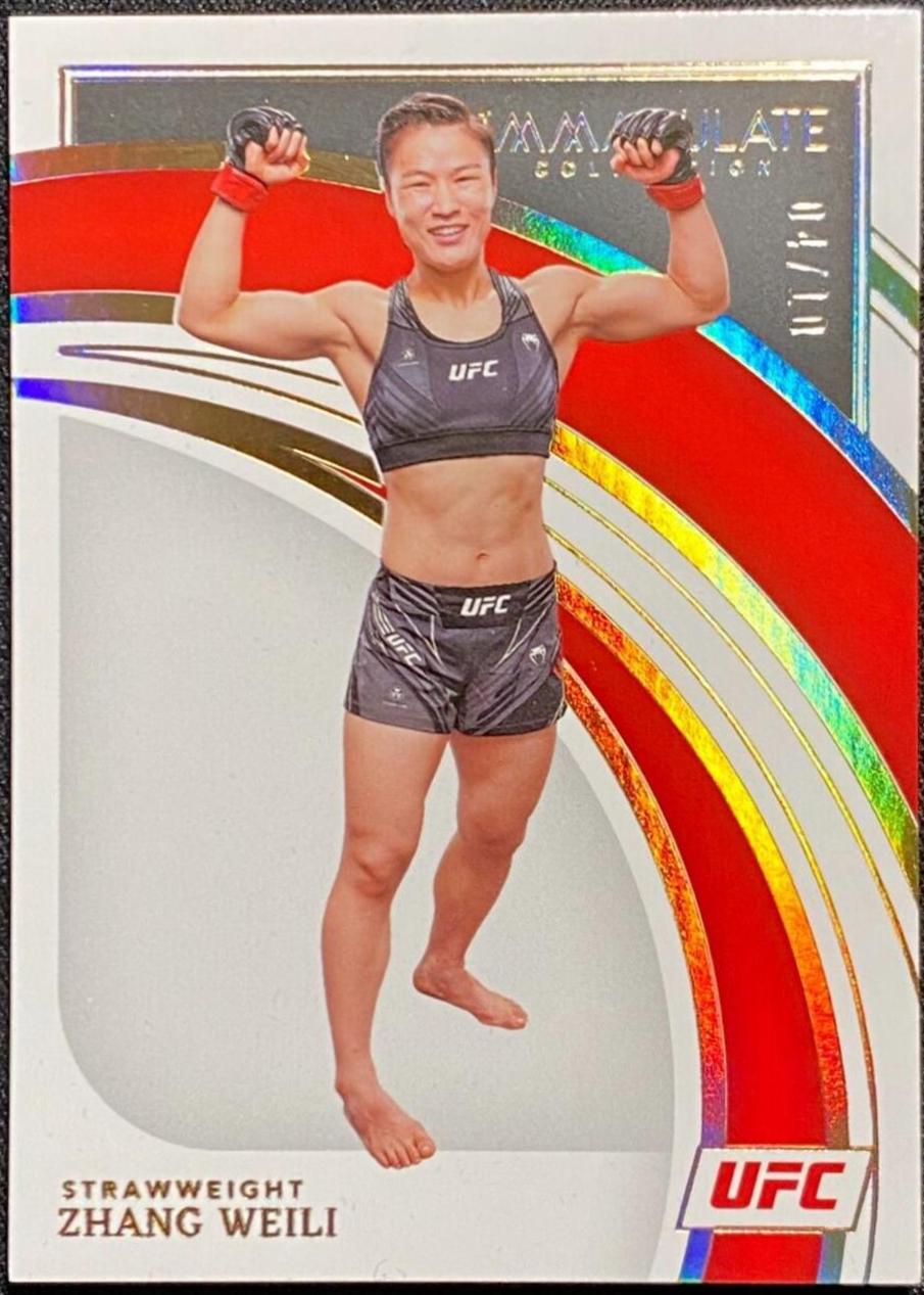 Zhang Weili 2022 Panini Immaculate UFC Base #53 Gold