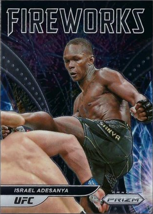 Israel Adesanya 2022 Panini Prizm UFC Fireworks #7 Black